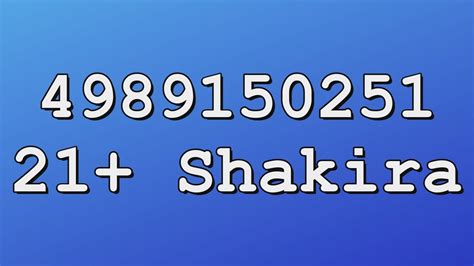 shakira roblox id code
